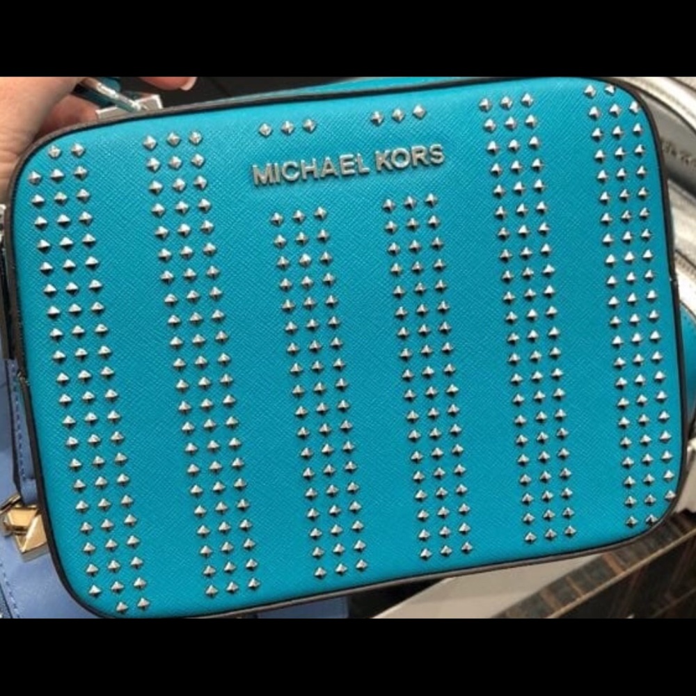 NWT Michael Kors Karla Camera Bag in Tile Blue